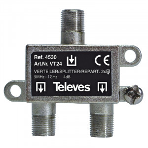 CATV Rozbočovač 4 dB / 5-1000 MHz - 2 Výstupy