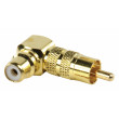 Adapter plug úhlový RCA plug to RCA socket (GOLD)