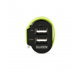 Nabíječka Do Auta 3-Výstupy 6 A 2x USB / Micro USB Černá/Zelená