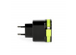 Nabíječka 3-Výstupy 3 A 2x USB / Apple Lightning Černá/Zelená