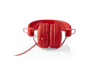 Kabelová Sluchátka | On-ear | Skládací | Kulatý Kabel 1,2 m | Červená barva