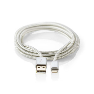 Synchronizační a nabíjecí kabel | Apple Lightning 8-pin Zástrčka - USB A Zástrčka | 1 m | Hliník