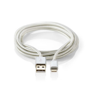 Synchronizační a nabíjecí kabel | Apple Lightning 8-pin Zástrčka - USB A Zástrčka | 2 m | Hliník