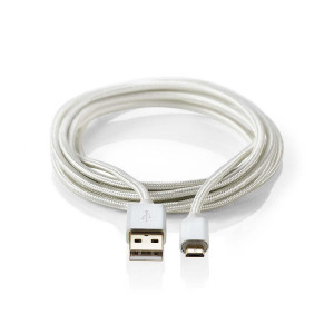 USB 2.0 kabel | A Zástrčka - Micro B Zástrčka | 2 m | Hliník