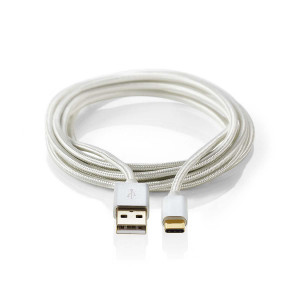 USB 2.0 kabel | Typ-C Zástrčka - A Zástrčka | 1 m | Hliník