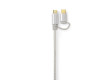 Synchronizační a Nabíjecí Kabel 2 v 1 | USB Micro B Zástrčka + USB Typ-C Zástrčka - A Zástrčka | 1 m | Hliník
