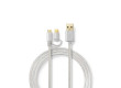 Synchronizační a Nabíjecí Kabel 2 v 1 | USB Micro B Zástrčka + USB Typ-C Zástrčka - A Zástrčka | 1 m | Hliník