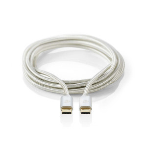 USB 2.0 kabel | Typ-C Zástrčka - Typ-C Zástrčka | 3 m | Hliník