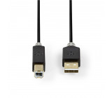 USB 2.0 kabel | A Zástrčka - B Zástrčka | 2 m | Antracit
