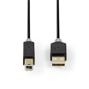 USB 2.0 kabel | A Zástrčka - B Zástrčka | 2 m | Antracit