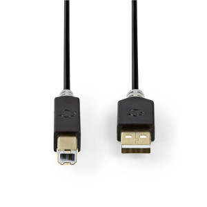 USB 2.0 kabel | A Zástrčka - B Zástrčka | 3 m | Antracit