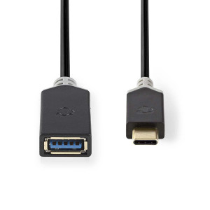 USB 3.0 Kabel | Typ-C Zástrčka - A Zásuvka | 0,15 m | Antracit