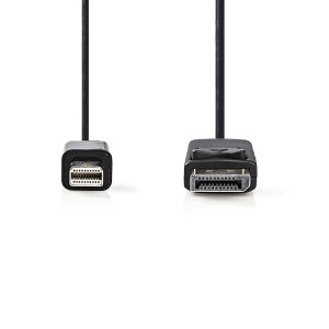 Mini DisplayPort – DisplayPort Kabel | Mini DisplayPort Zástrčka - DisplayPort Zástrčka | 2 m | Černá barva