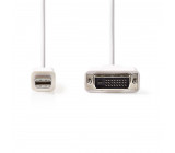 Mini DisplayPort – DVI Kabel | Mini DisplayPort Zástrčka - DVI-D 24+1-Pin Zástrčka | 2 m | Bílá barva
