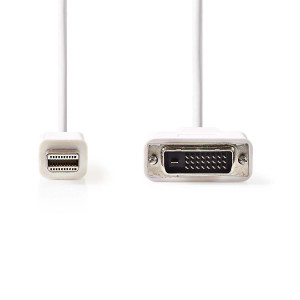 Mini DisplayPort – DVI Kabel | Mini DisplayPort Zástrčka - DVI-D 24+1-Pin Zástrčka | 2 m | Bílá barva