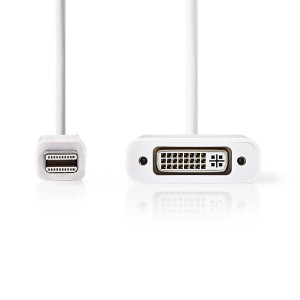 Mini DisplayPort – DVI Kabel | Mini DisplayPort Zástrčka - DVI-D 24+1-Pin Zásuvka | 0,2 m | Bílá barva