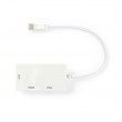 Kabel s Multi Adaptérem Mini DisplayPort | Mini DisplayPort Zástrčka - VGA Zásuvka + DVI-D 24+1-Pin Zásuvka + HDMI™ výstup | 0,2 m | Bílá barva