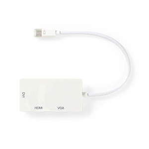 Kabel s Multi Adaptérem Mini DisplayPort | Mini DisplayPort Zástrčka - VGA Zásuvka + DVI-D 24+1-Pin Zásuvka + HDMI™ výstup | 0,2 m | Bílá barva