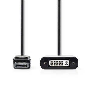 DisplayPort – DVI Kabel | DisplayPort Zástrčka - DVI-D 24+1-Pin Zásuvka | 0,2 m | Černá barva