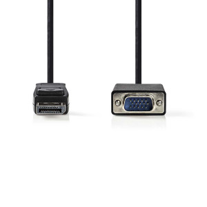 DisplayPort – VGA Kabel | DisplayPort Zástrčka - VGA Zástrčka | 2 m | Černá barva
