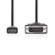 HDMI™ – DVI Kabel | Konektor HDMI™ - DVI-D 24+1-Pin Zástrčka | 2 m | Černá barva
