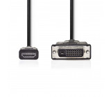 HDMI™ – DVI Kabel | Konektor HDMI™ - DVI-D 24+1-Pin Zástrčka | 5 m | Černá barva