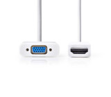 HDMI™ – VGA Kabel | Konektor HDMI™ - VGA Zásuvka + 3,5mm výstup | 0,2 m | Bílá barva