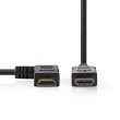 Kabel High Speed HDMI™ s Ethernetem | Konektor HDMI™ - HDMI™ Konektor Pravý Úhlový | 1,5 m | Černá barva