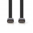 Plochý High Speed HDMI™ Kabel s Ethernetem | Konektor HDMI™ - Konektor HDMI™ | 1,5 m | Černá barva