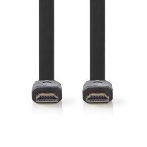 Plochý High Speed HDMI™ Kabel s Ethernetem | Konektor HDMI™ - Konektor HDMI™ | 2 m | Černá barva