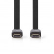 Plochý High Speed HDMI™ Kabel s Ethernetem | Konektor HDMI™ - Konektor HDMI™ | 3 m | Černá barva