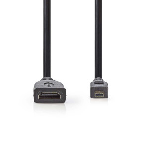 Kabel High Speed HDMI™ s Ethernetem | HDMI™ Micro Konektor - HDMI™ Zásuvka | 0,2 m | Černá barva