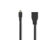Kabel High Speed HDMI™ s Ethernetem | HDMI™ Micro Konektor - HDMI™ Zásuvka | 0,2 m | Černá barva