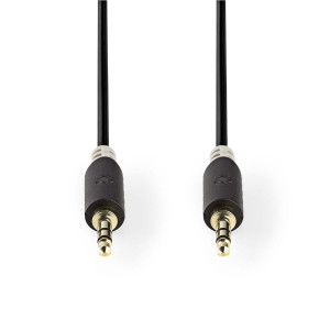 Stereofonní Audio Kabel | 3,5mm Zástrčka - 3,5mm Zástrčka | 0,5 m | Antracit