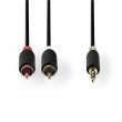 Stereofonní Audio Kabel | 3,5mm Zástrčka - 2x RCA Zástrčka | 3 m | Antracit