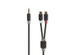 Stereofonní Audio Kabel | 3,5mm Zástrčka - 2x RCA Zásuvka | 0,2 m | Antracit