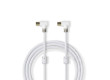 Koaxiální Kabel 100 dB | IEC (Koaxiální) Úhlová Zástrčka - IEC (Koaxiální) Úhlová Zástrčka | 5 m | Bílá barva