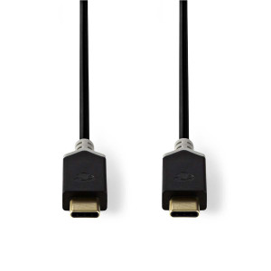 USB 2.0 kabel | Typ-C Zástrčka - Typ-C Zástrčka | 1 m | Antracit