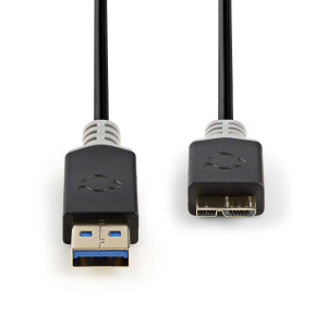 USB 3.0 Kabel | A Zástrčka - Micro B Zástrčka | 2 m | Antracit