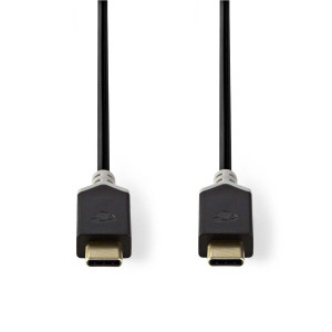 Kabel USB 3.1 (Gen2) | Typ-C Zástrčka - Typ-C Zástrčka | 1 m | Antracit