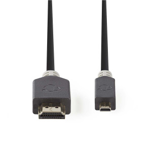 Kabel High Speed HDMI™ s Ethernetem | Konektor HDMI™ - HDMI™ Micro Konektor | 2 m | Antracit