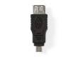 USB 2.0 Adaptér | Micro B Zástrčka - A Zásuvka | Černá barva