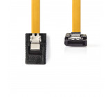 SATA Datový Kabel, 6 Gb/s | SATA 7-pin Zásuvka se Zámkem - SATA 7-pin Zásuvka se Zámkem – Úhlová 90° | 1 m | Žlutá