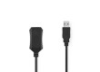 Aktivní Prodlužovací Kabel USB 2.0 | A Zástrčka - A Zásuvka | 10 m | Černá barva