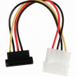 Interní napájecí kabel | Molex Zástrčka - SATA 7-pin Zásuvka – Úhlová 90° | 0,15 m | Různé