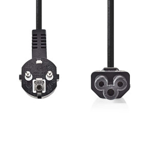 Napájecí Kabel | Úhlová zástrčka Schuko - IEC-320-C5 | 3 m | Černá barva