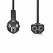 Napájecí Kabel | Úhlová zástrčka Schuko - IEC-320-C5 | 5 m | Černá barva