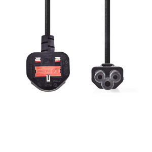 Napájecí Kabel | Zástrčka Typu G (UK) - IEC-320-C5 | 2 m | Černá barva