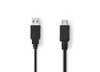USB 2.0 kabel | A Zástrčka - Micro A Zástrčka | 2 m | Černá barva