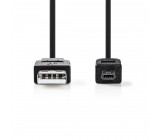 USB 2.0 kabel | A Zástrčka - Hirose Mini 4-pin Zástrčka | 2 m | Černá barva